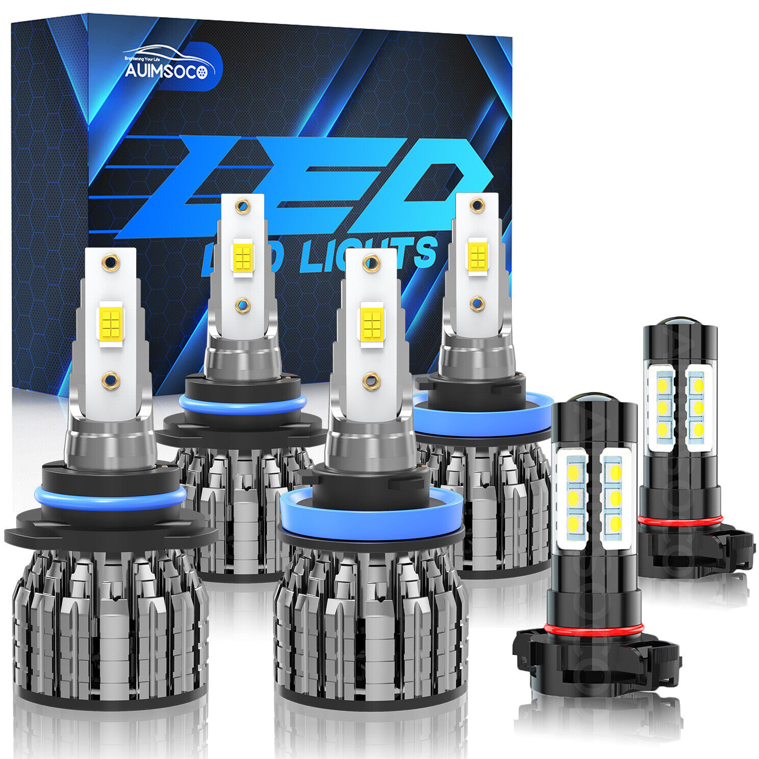Fit For 2007-2015 Chevy Suburban 1500 2500 Front LED Headlight+Fog Lamp Bulb Kit