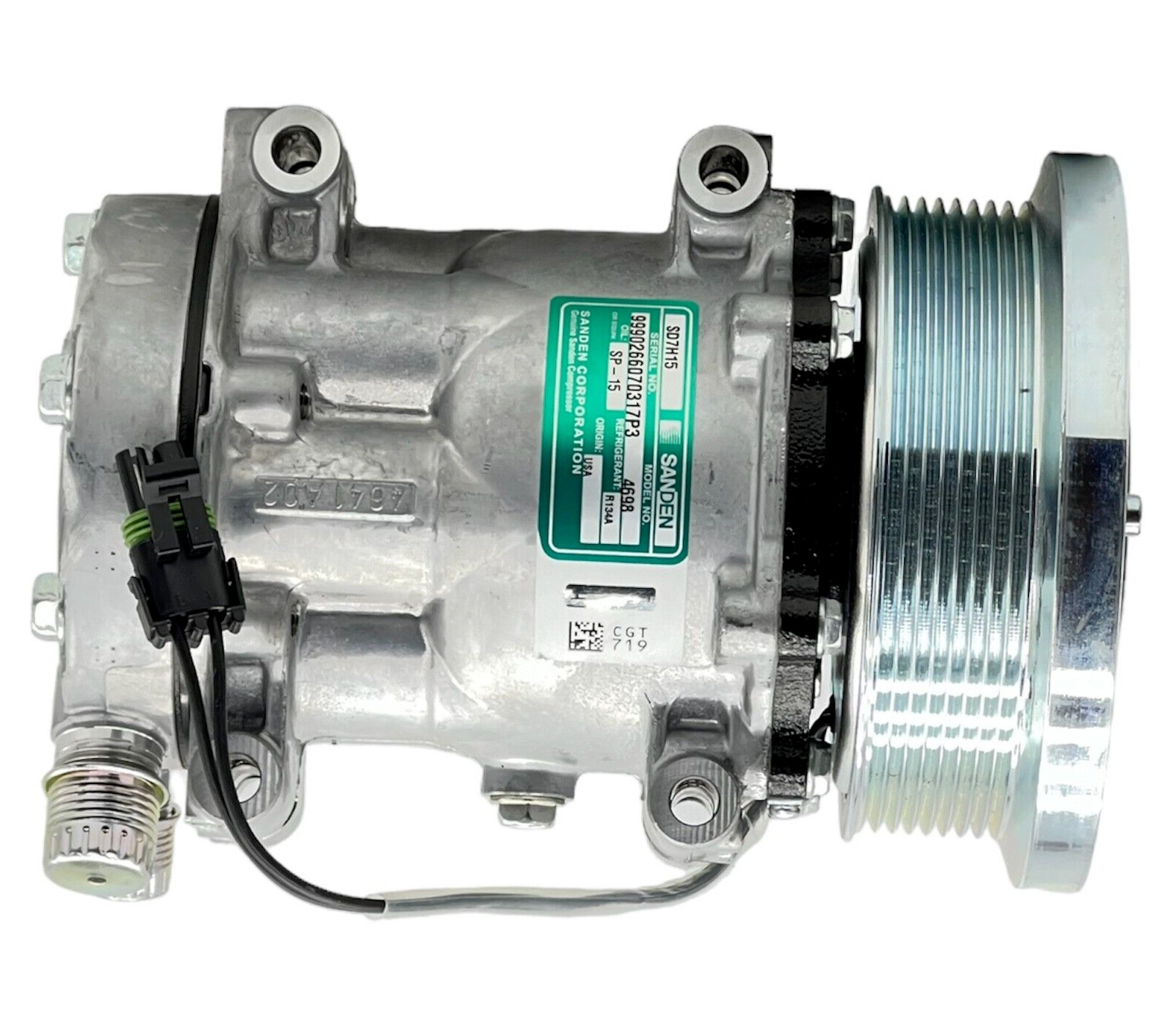 A/C AC Compressor Fits John Deere RE68372, Sanden 4698 SD4698 Mei 5321