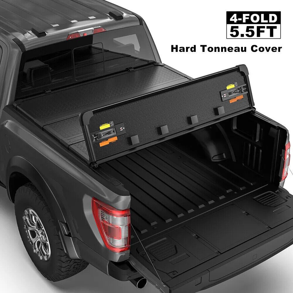 5.5FT Hard 4-Fold Tonneau Cover Fit For 2015-2023 Ford F150 F-150 Trunk Bed