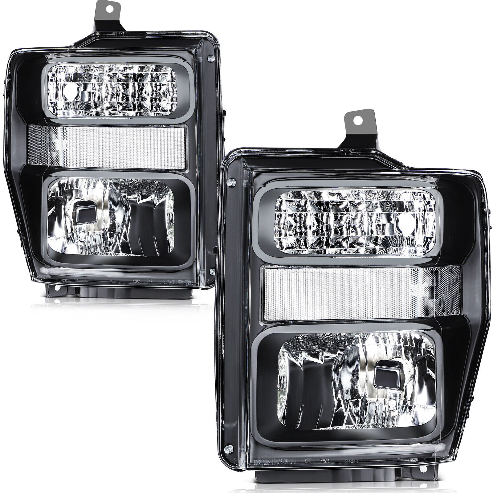 Headlights Assembly For 2008-2010 Ford F-250 F-350 F-450 F-550 Super Duty Pair