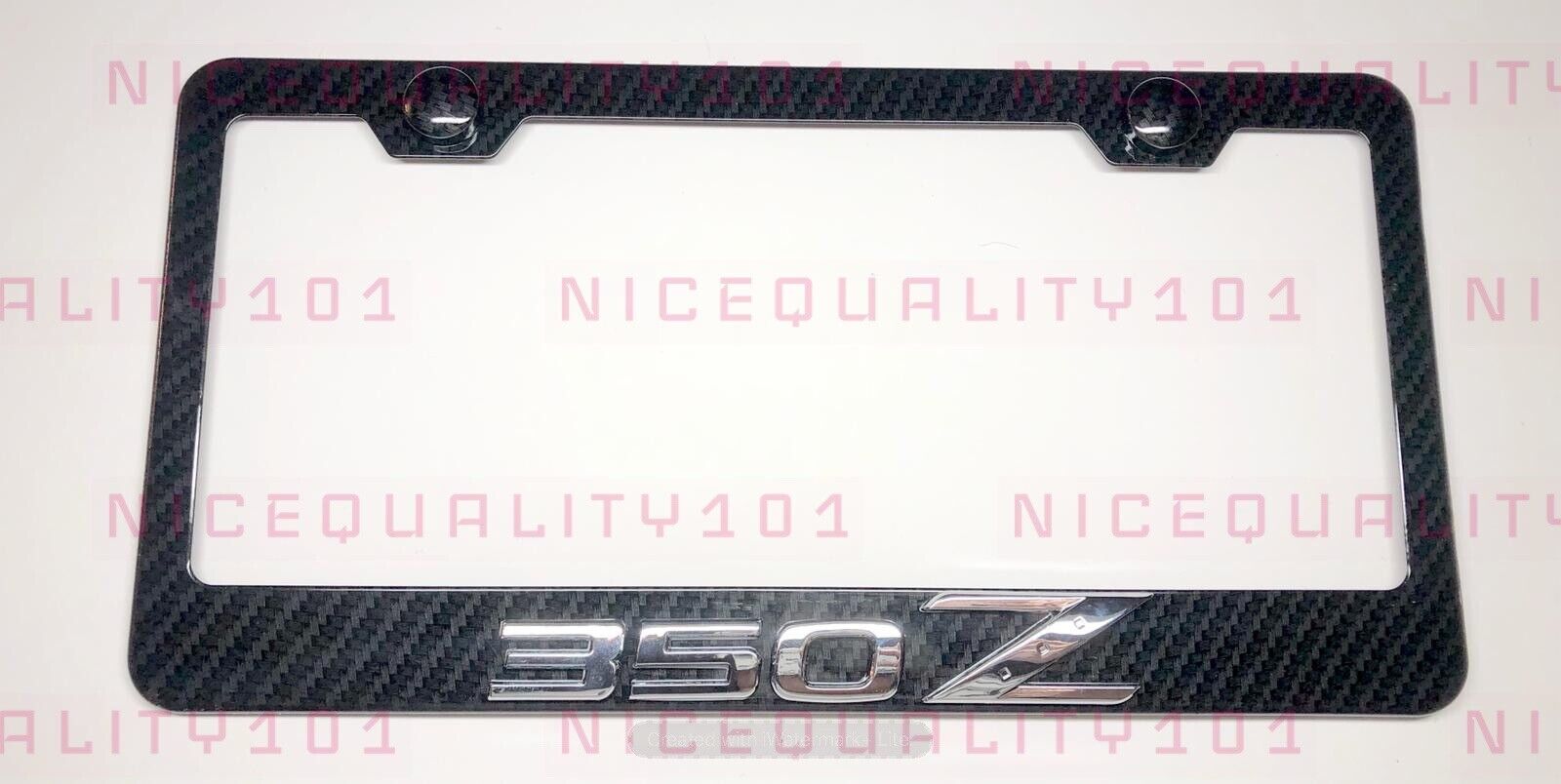 3D 350Z Carbon Fiber Style Finished License Plate Frame Rust Free