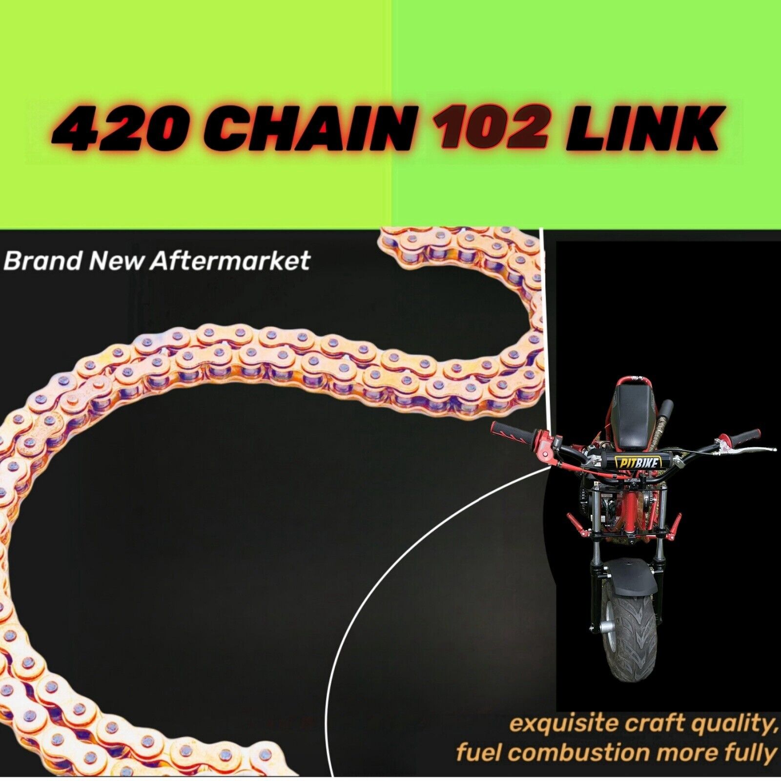 Parts Unlimited - Standard Motorcycle Drive Chain - 420 chain 102 Link CT70
