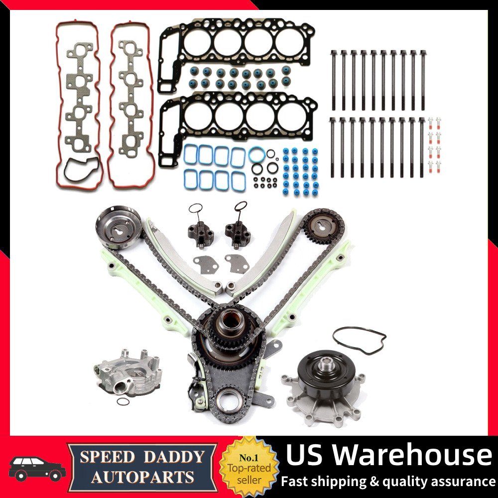 Head Gasket Bolts Timing Chain Kit Fits 04-07 Dodge Ram Jeep Grand Cherokee 4.7L