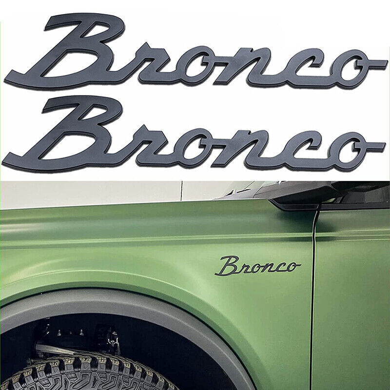2X Black Car Side Fender Tailgate Classic Emblem Badge for Ford Bronco 2021-2023