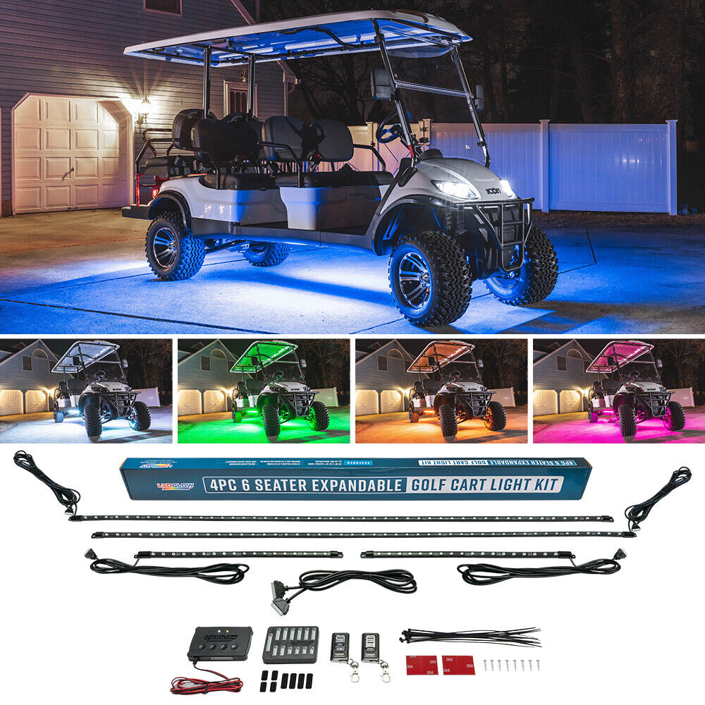 LEDGLOW Million Color 6 Seater Limo Golf Cart Underglow Underbody Lighting Kit