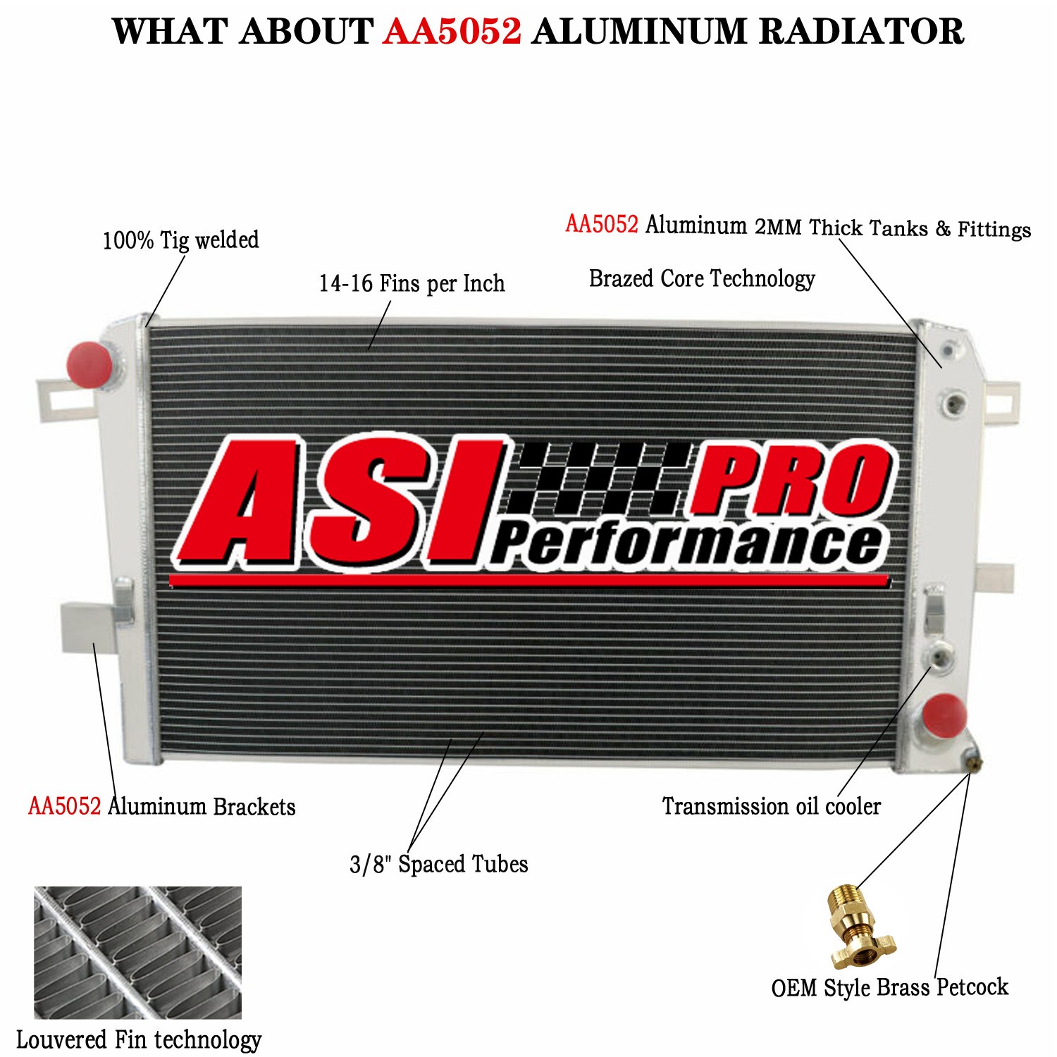 Aluminum 4 Row Radiator for Silverado Sierra 2500 HD 3500 HD 6.6l Duramax