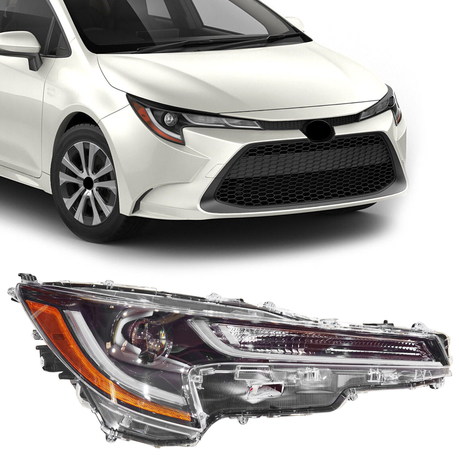 Fits For 2020-2021 Toyota Corolla L LE Passengers Side Headlight  Headlamp