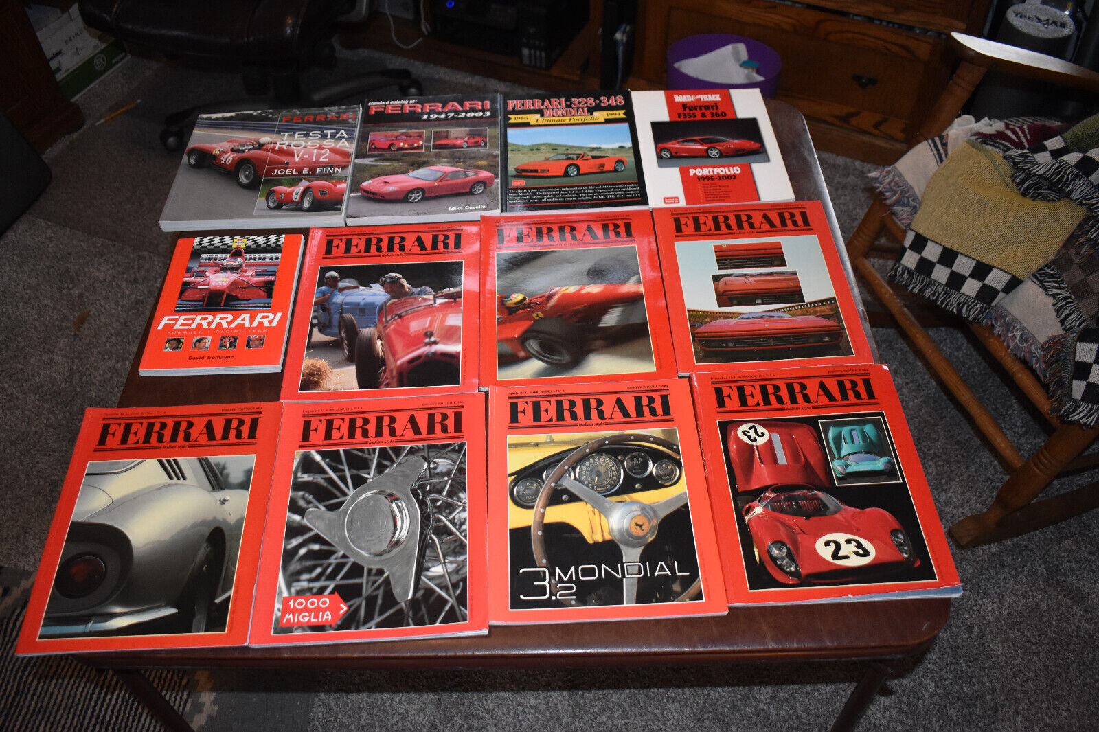 Ferrari  book lot 12 paper backs, good to new condition