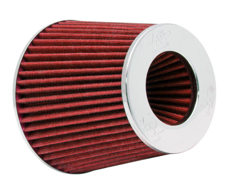 K&N For Universal Air Filter Chrome Round Tapered Red - 4in Flange ID X