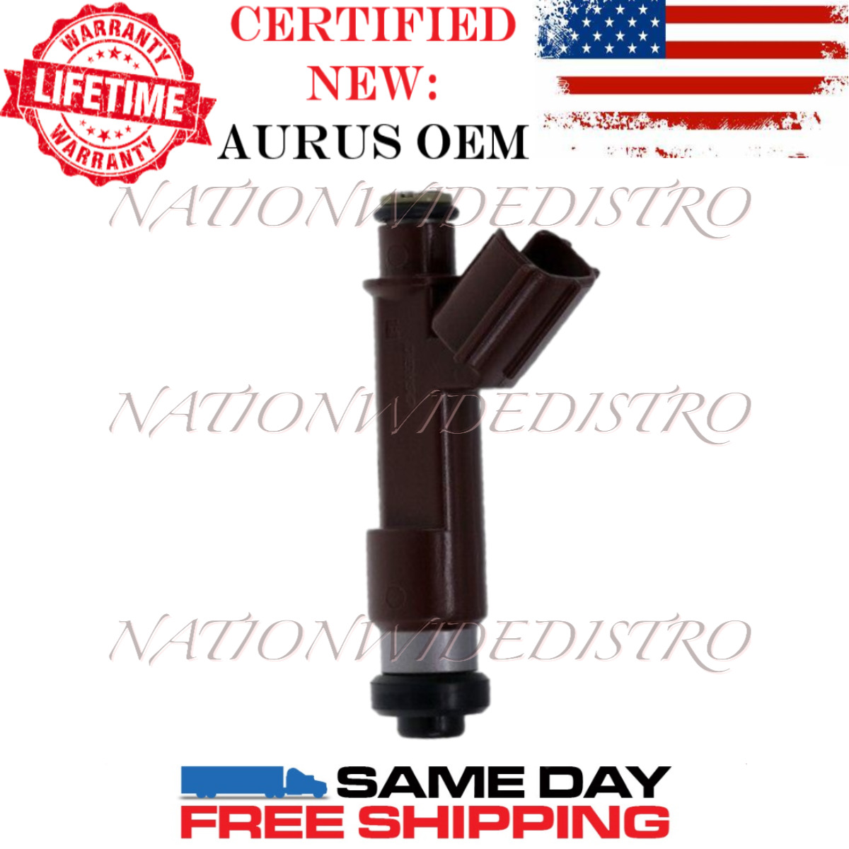 1x OEM NEW AURUS Fuel Injector for 2005-2009 Lexus GX470 4.7L V8 23250-50060