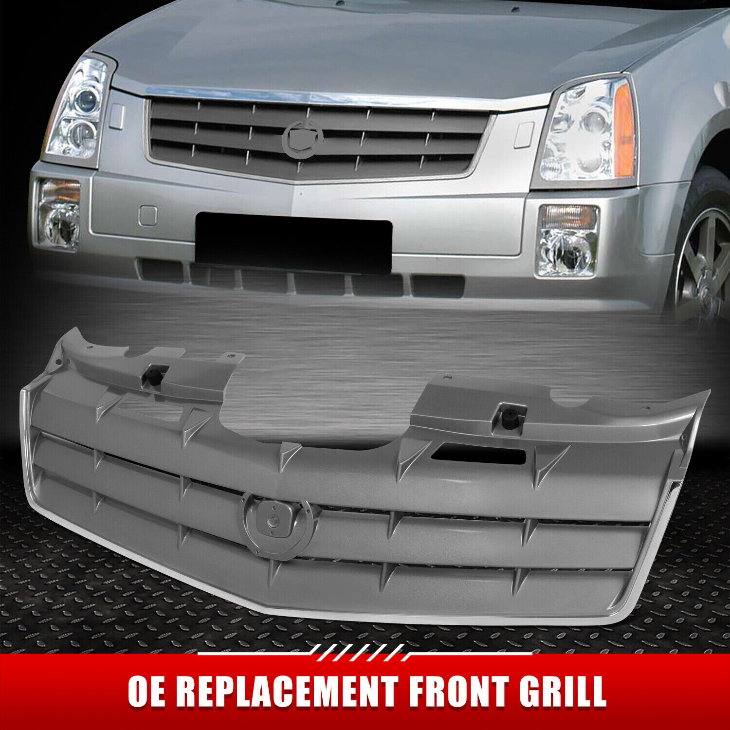 [Horizontal Slat] For 06-09 Cadillac SRX OE Style Front Grille w/ Badge Slot