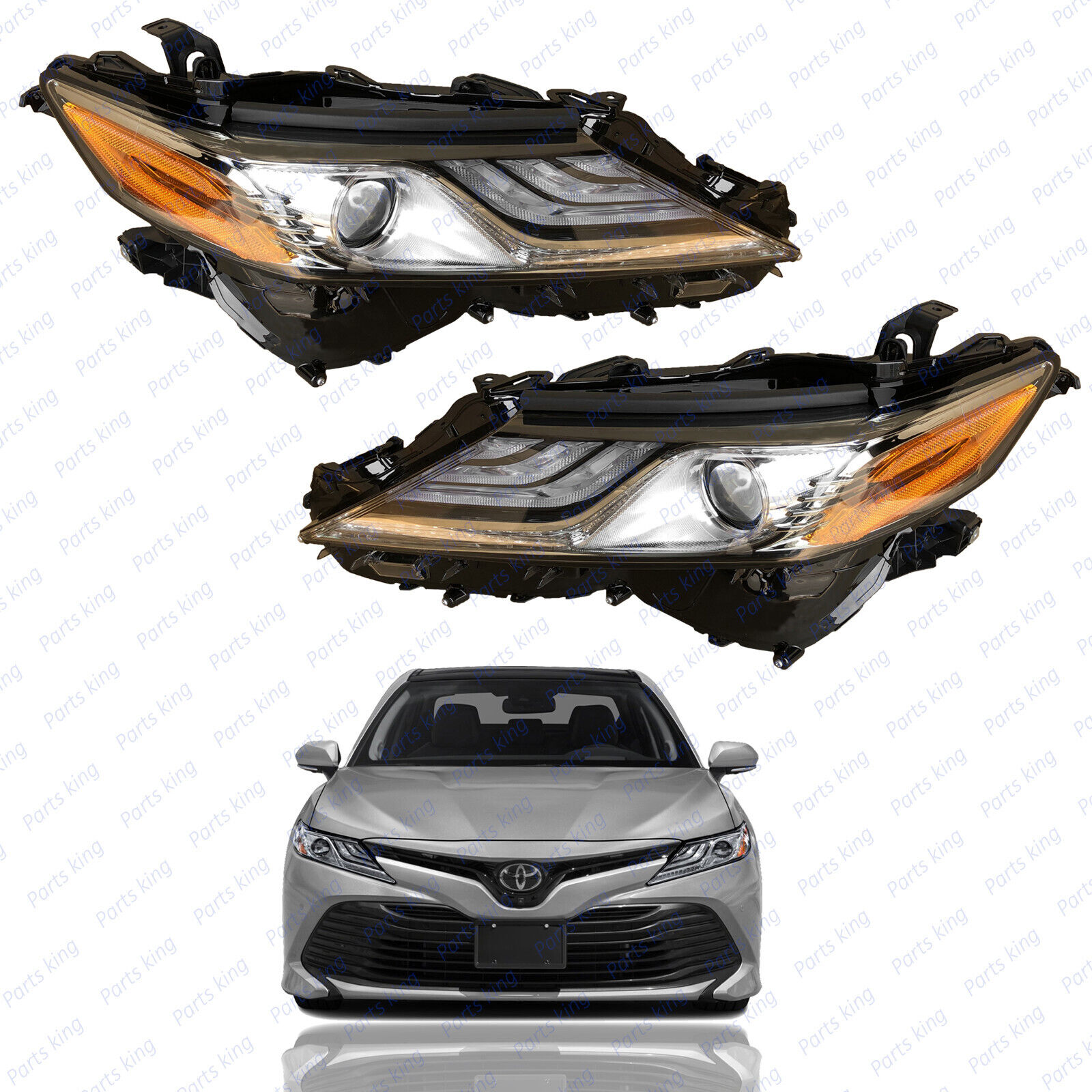 For 2018 2019 2020 Toyota Camry XLE XSE Full LED Headlights Set Driver Passenger