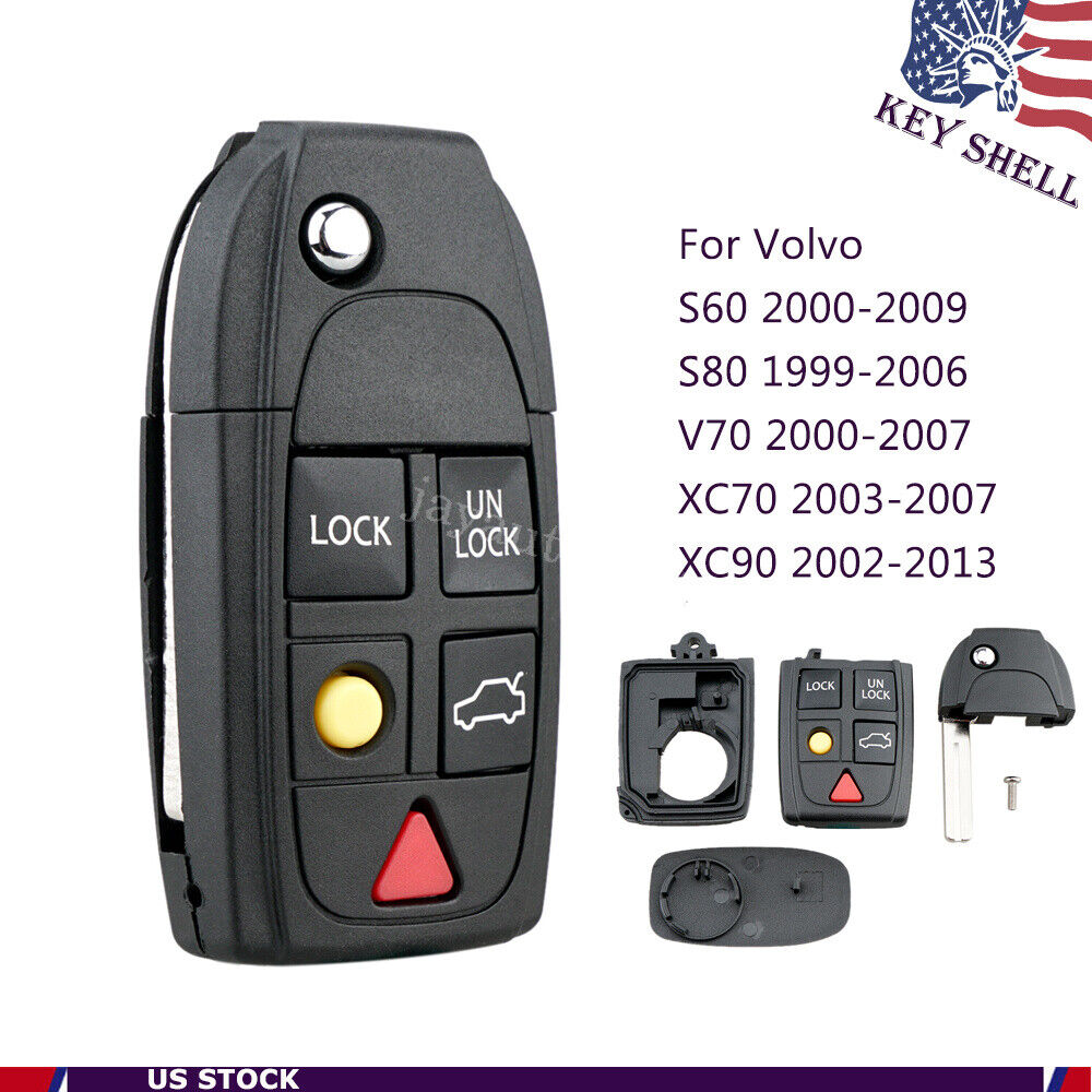 For Volvo XC70 XC90 2003 2004 2005 2006 2007 Flip Remote Car Key Fob Shell Case
