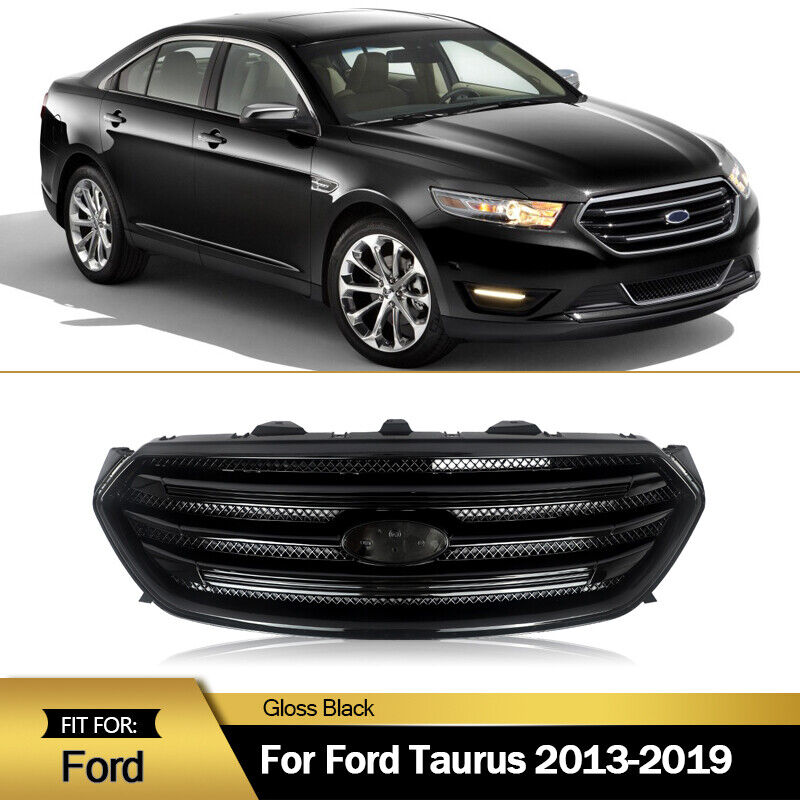 Front Bumper Grille Grill Gloss Black For 2013-2019 Ford Taurus SHO SEL Limited