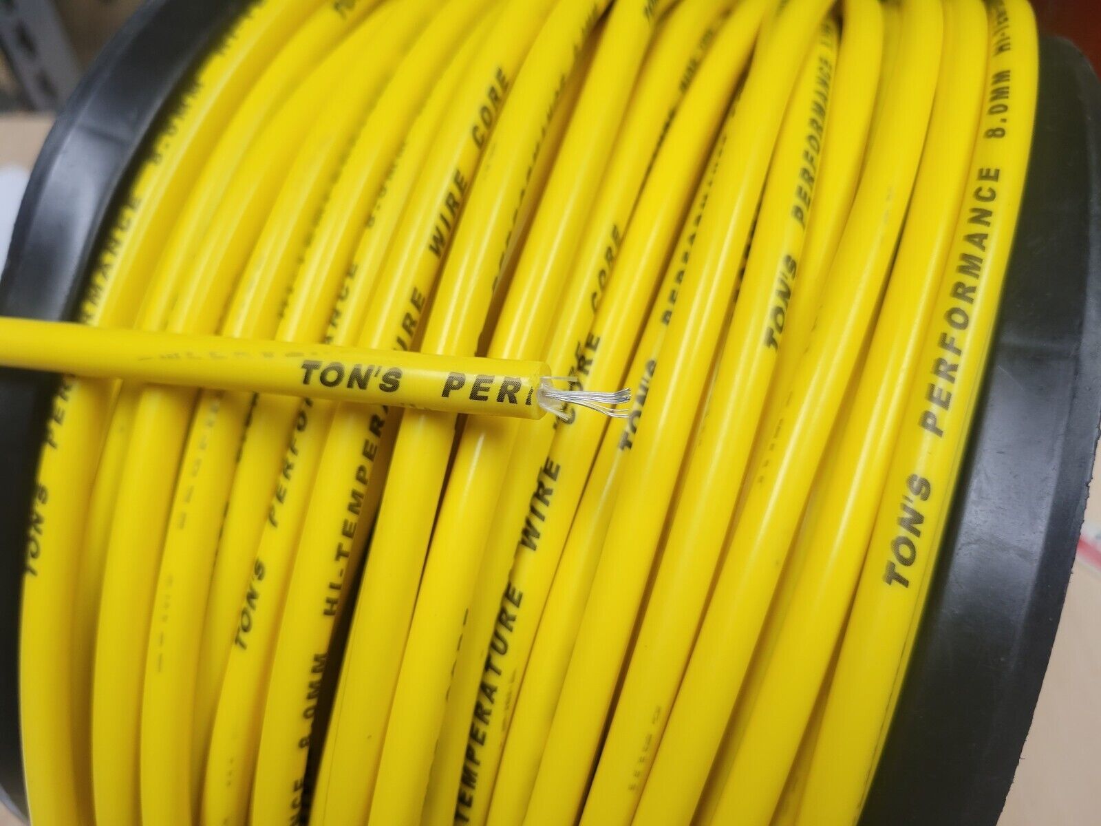Ton's 8mm Yellow silicone Copper WIRE CORE SPARK PLUG WIRE by the foot 0 ohms/ft