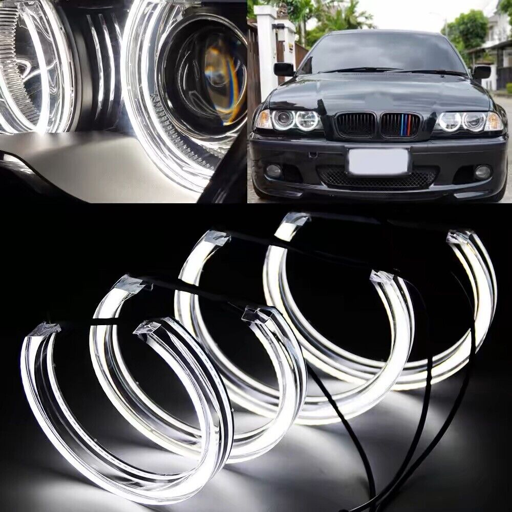 DTM Style Acrylic LED Angel Eyes Halo Kit For BMW M3 E36 E38 E46 Headlight DRL