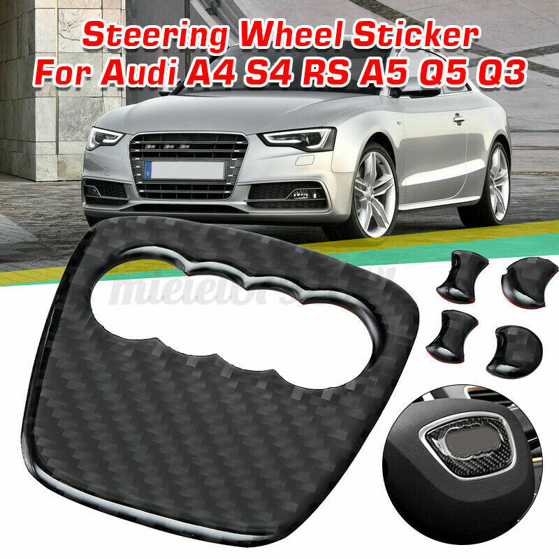 NEW Carbon Fiber Steering Wheel insert Badge Sticker Emblem Decoration For Audi