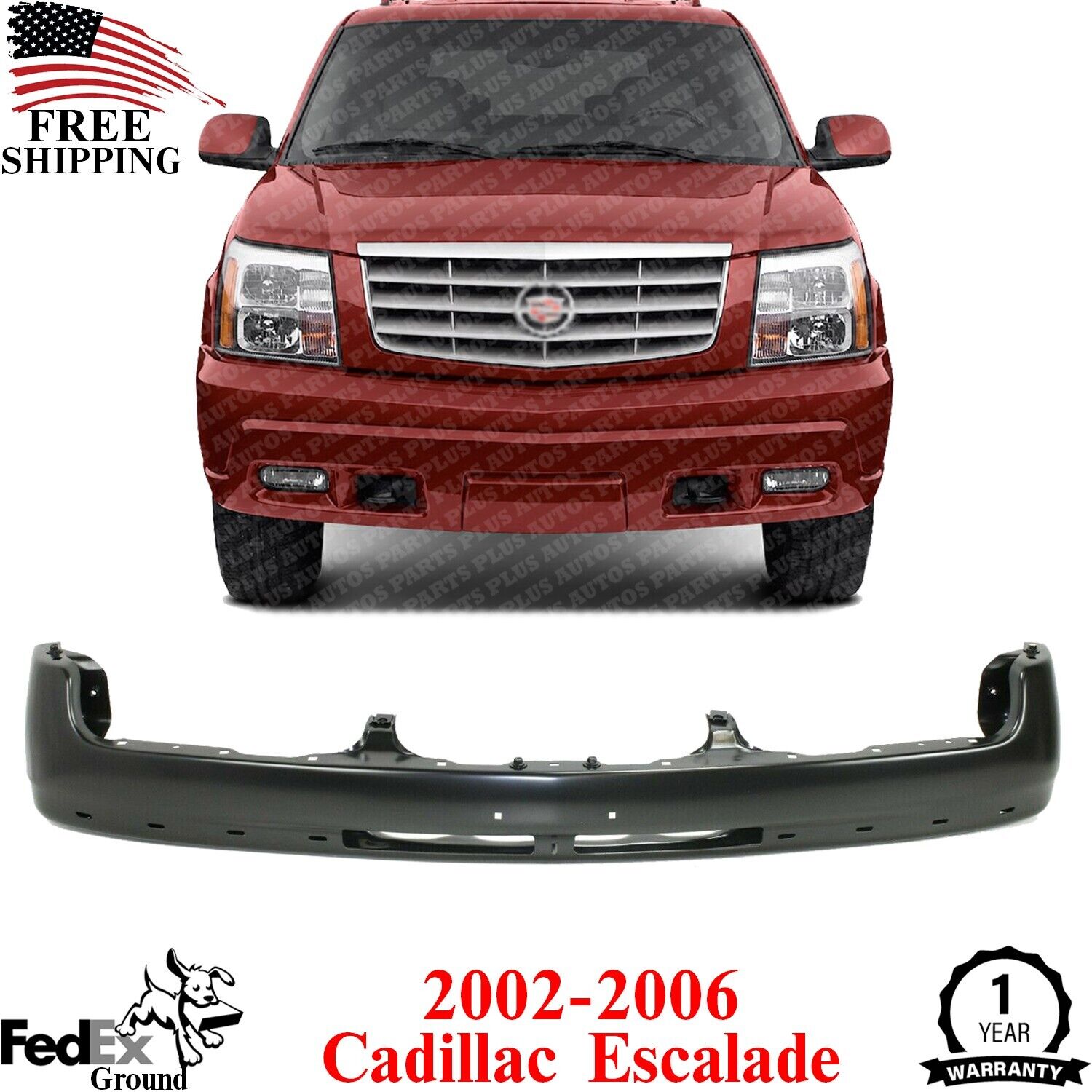 Front Bumper Impact Bar Reinforcement Steel For 2002-2006 Cadillac Escalade