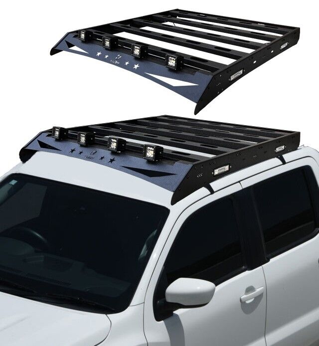 Steel Roof Rack Cargo Luggage Carrier w/Lights For 09-18 Dodge RAM 1500 DS/DT