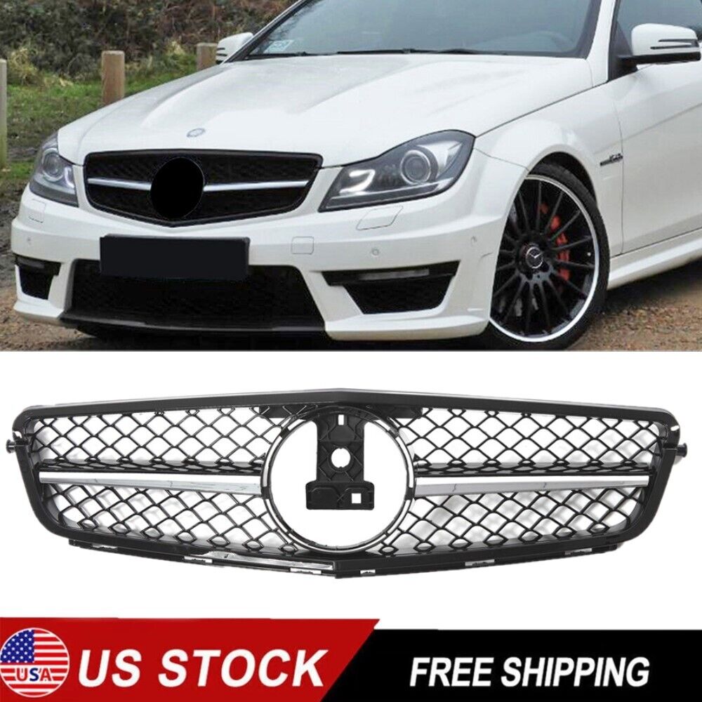 AMG Grill For Mercedes Benz W204 C230 C180 C300 C350 C250 2008-2014 Front Grille