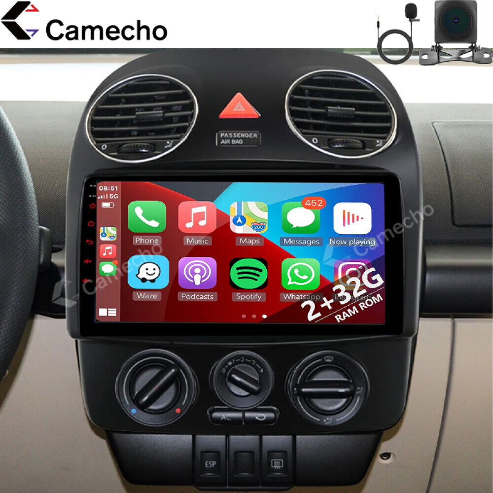 For VW Beetle 2004-10 Android 13 Apple Carplay Car Radio Stereo GPS Navi BT Cam