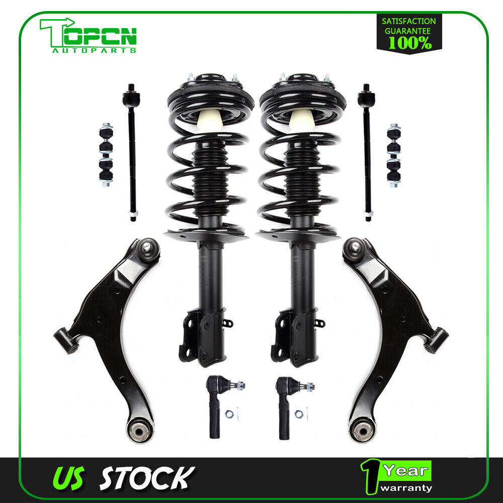 For Dodge Neon 2000-2005 Front Complete Struts Control Arms Tie Rods Sway Bar