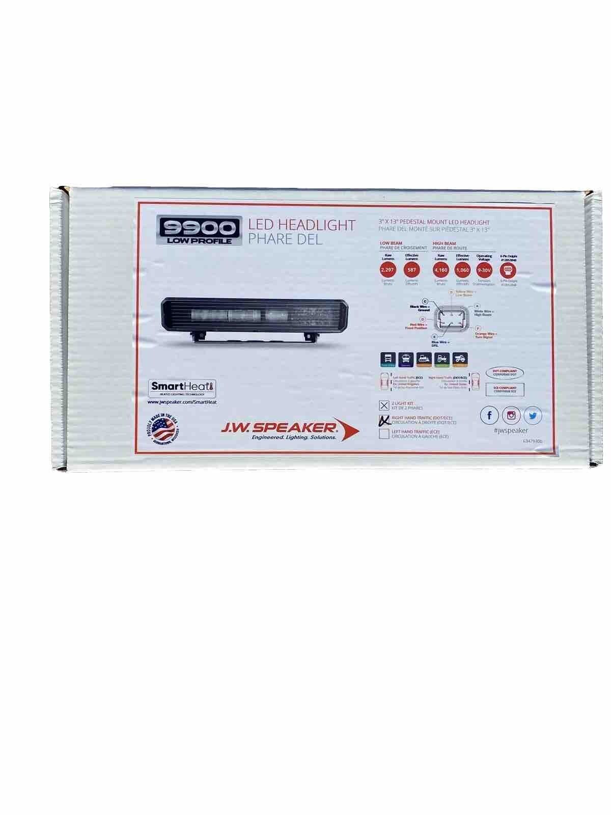JW Speaker 9900 LP  3x13” Heated LED Snow Plow Truck Headlight Set 0556273