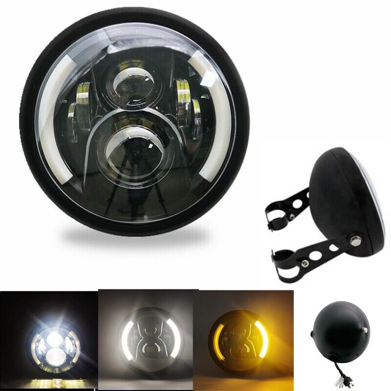 7 Inch 60W Motorcycle Headlamp with DRL Turn Signal+Led Headlight Housing Bucket