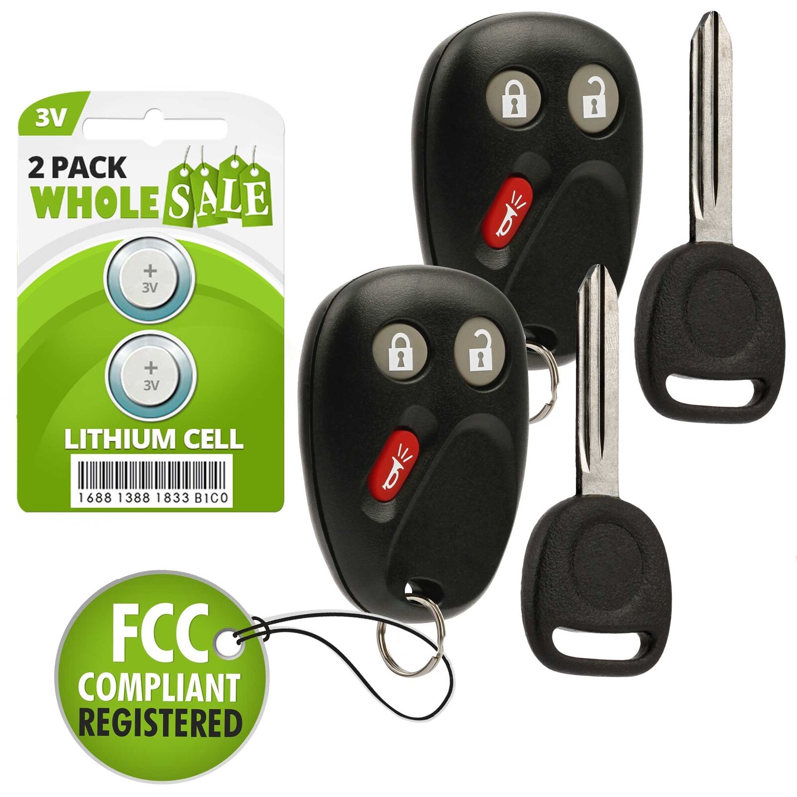 2 Replacement For 2003 2004 2005 2006 Hummer H2 Key Fob Remote