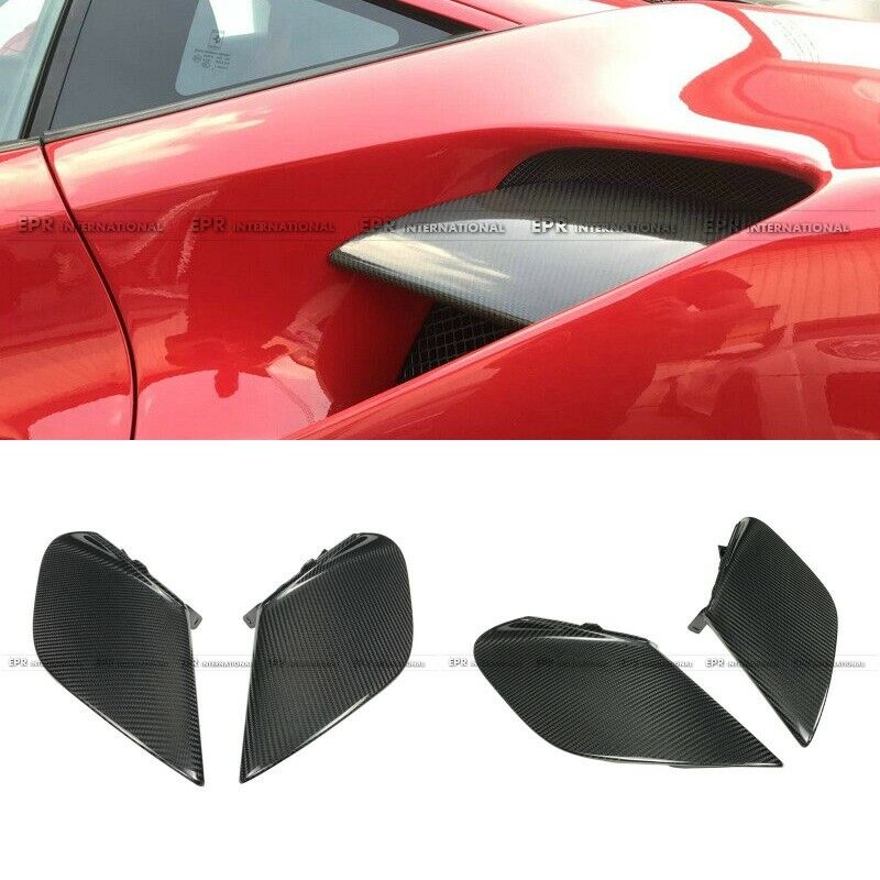 For Ferrari 488 GTB N Type Dry Carbon Side Air Vents scoop Trim (Also fit Spyder