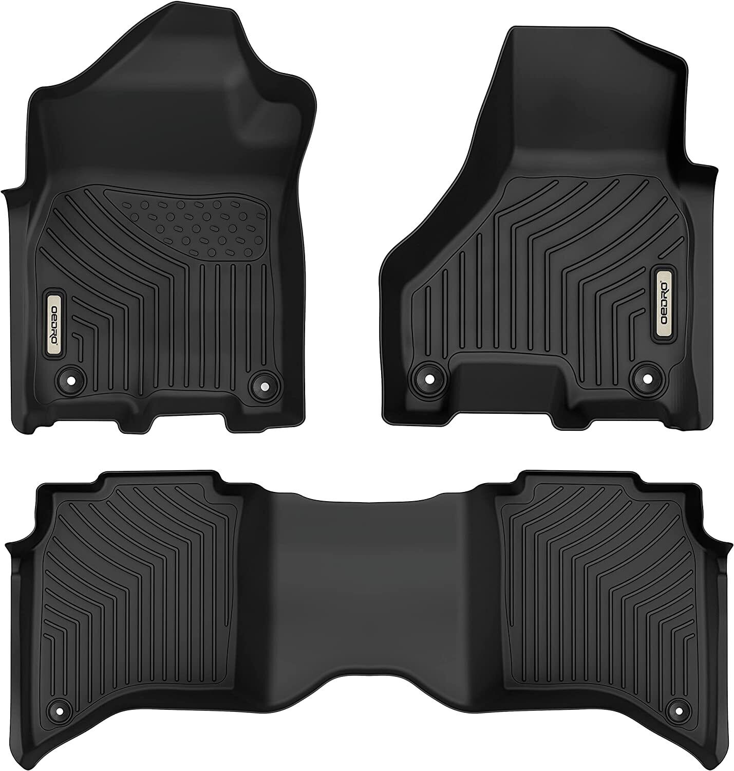 OEDRO TPE Floor Mats Liners for 2019-2024 Ram 2500/3500 Crew Cab All Weather