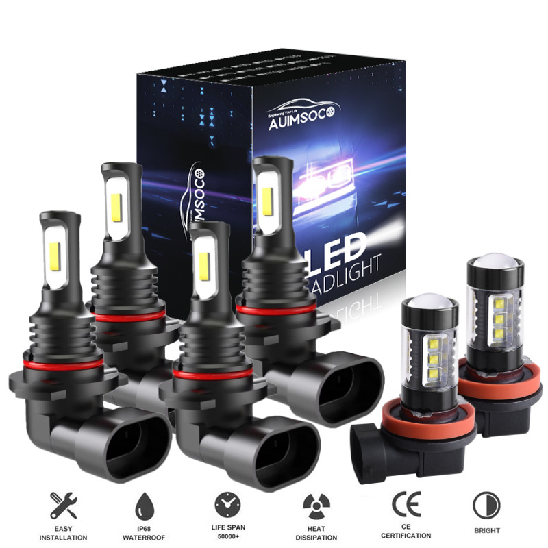 For Mitsubishi Lancer 2008-2017 Super Bright LED Headlight+Fog Light Bulbs Combo