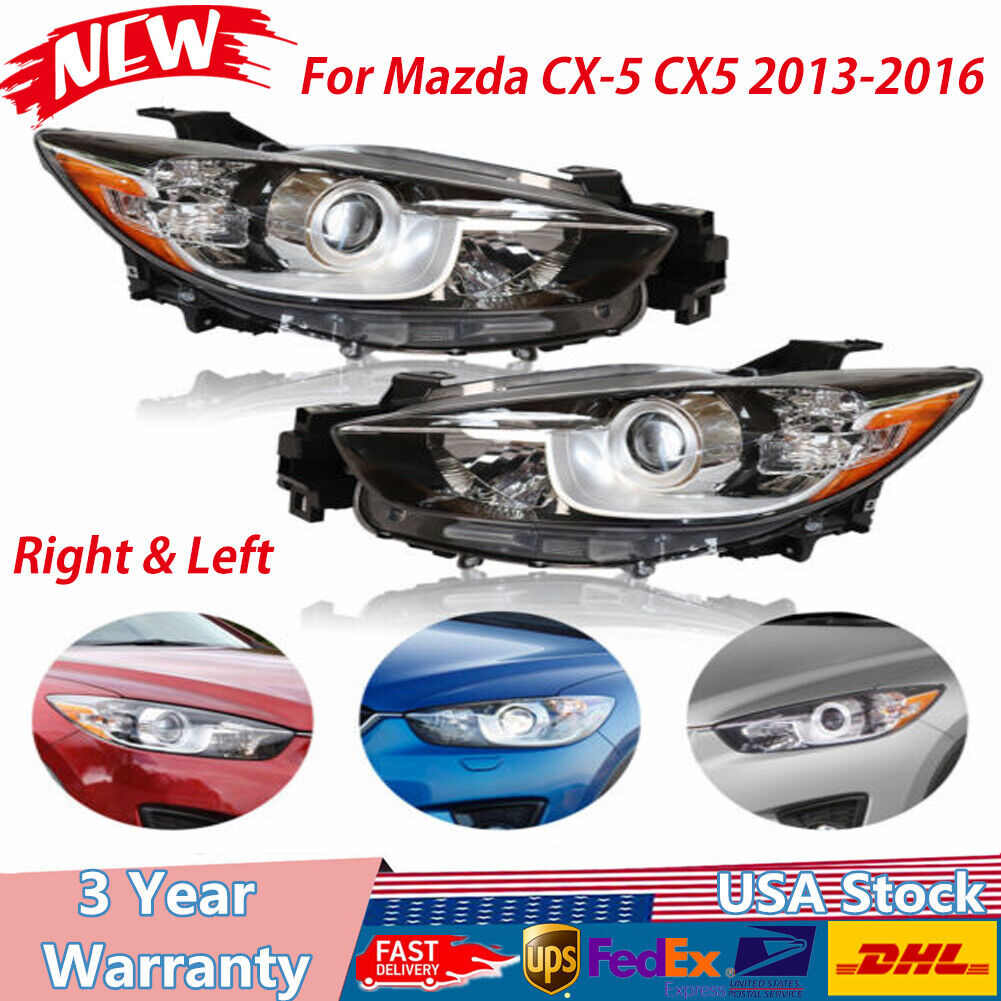Pair For 13-14 Mazda CX-5 Cx5 Headlight Headlamps Driver+Passenger