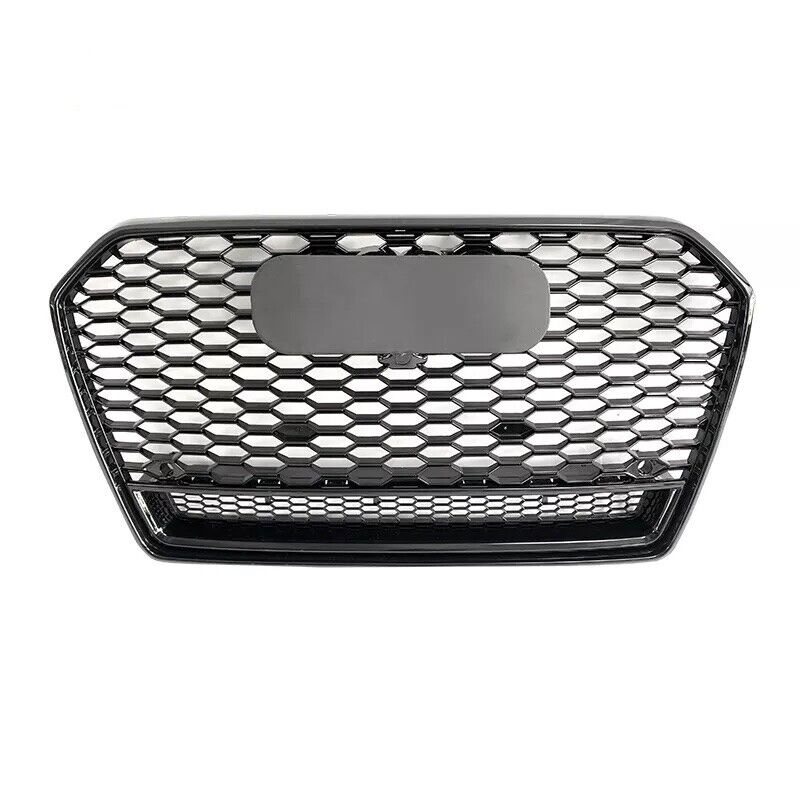 For AUDI A6 S6 2016-2018 RS6 Style HONEYCOMB  MESH Front Quattro Black Grille