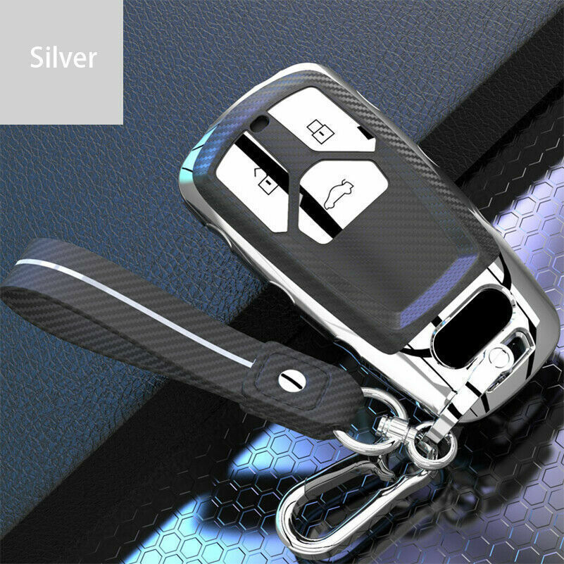 For Audi Q5 QT A4L A4 A3 S5 S7 Q7 A7 RS TT-S TPU Carbon Key Fob Case Shell Cover