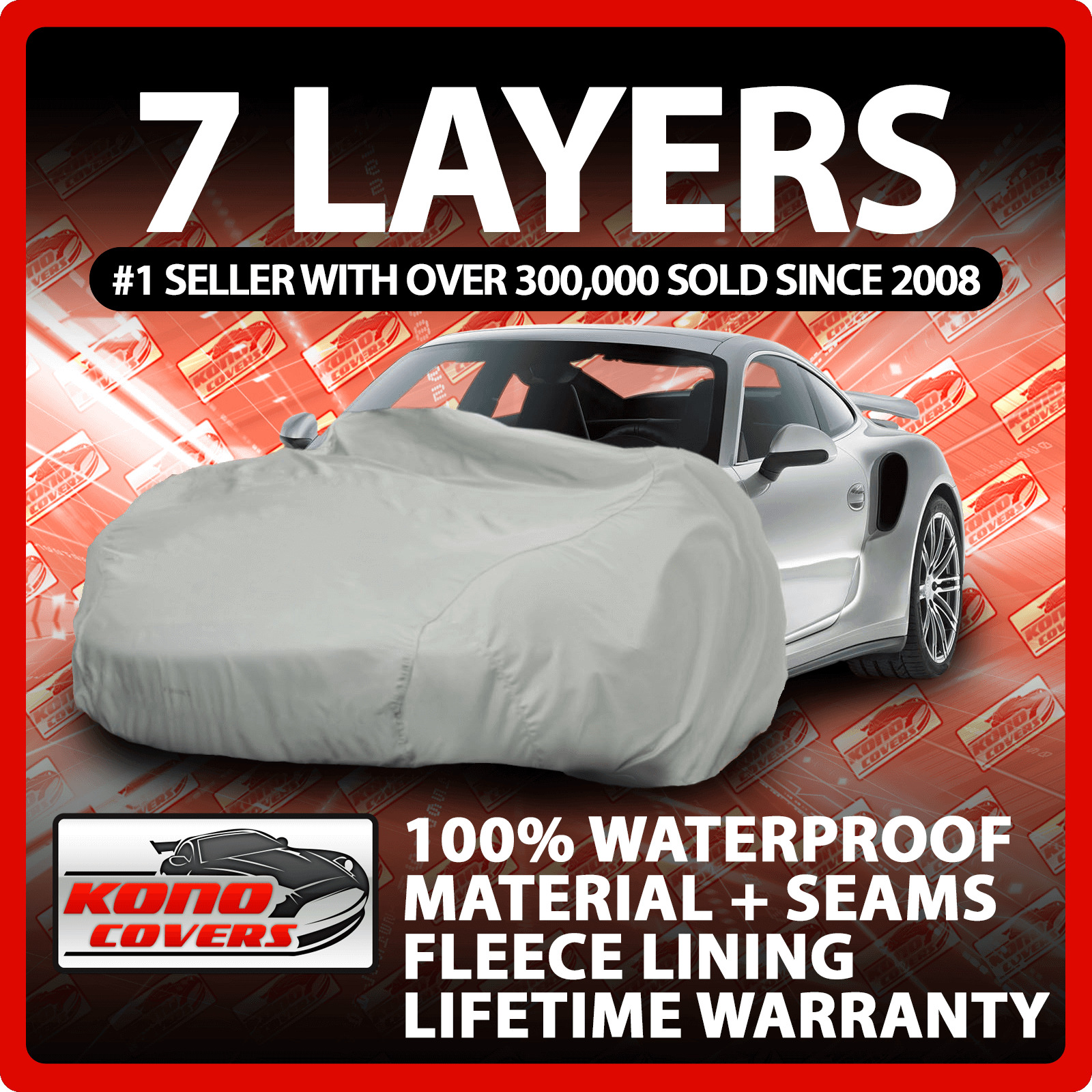 7 Layer Car Cover Indoor Outdoor Waterproof Breathable Layers Fleece Lining 7780
