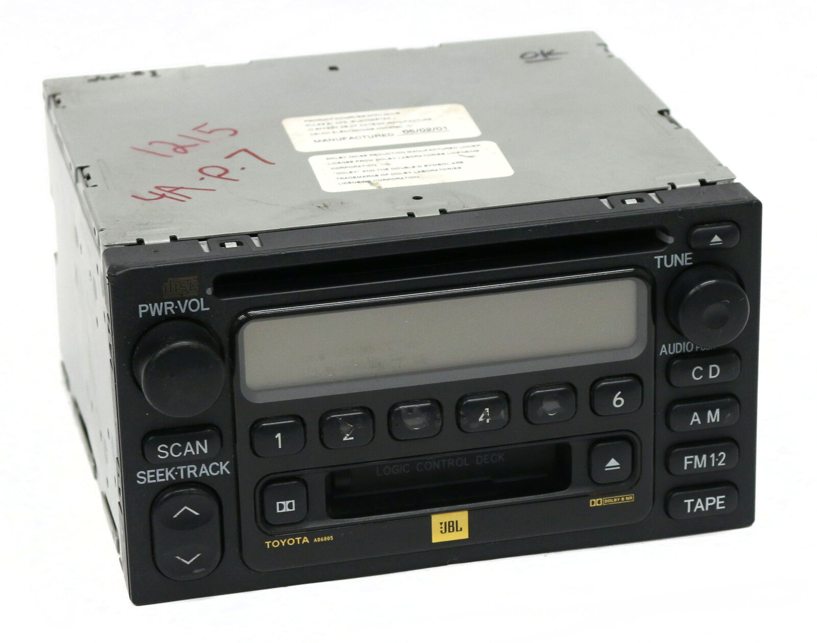 2001-2003 Toyota Camry Sienna Radio AM FM w CD Cassette Part 86120-08120 AD6805