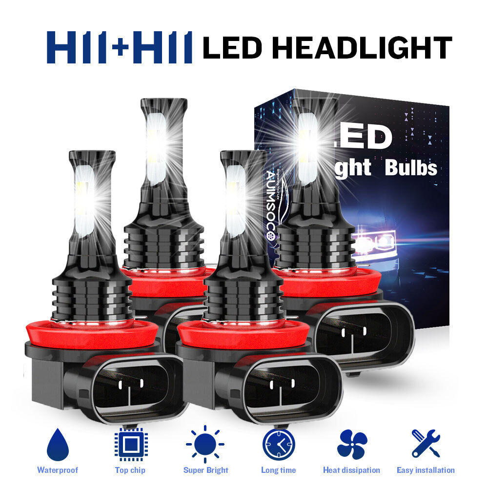 4PC LED Headlight Bulbs High&Low Beam Combo Kit 6500K For Chevy Malibu 2004-2012