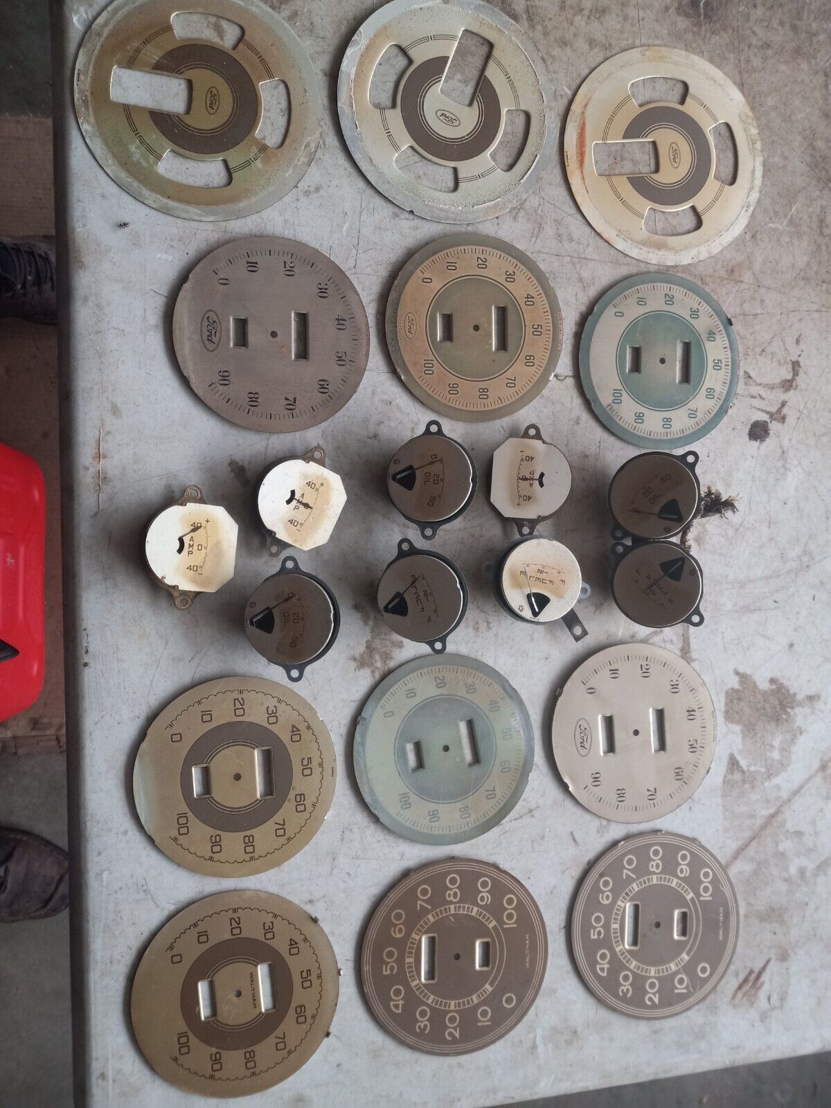 1930s or 40s Ford speedo gauges and face plates