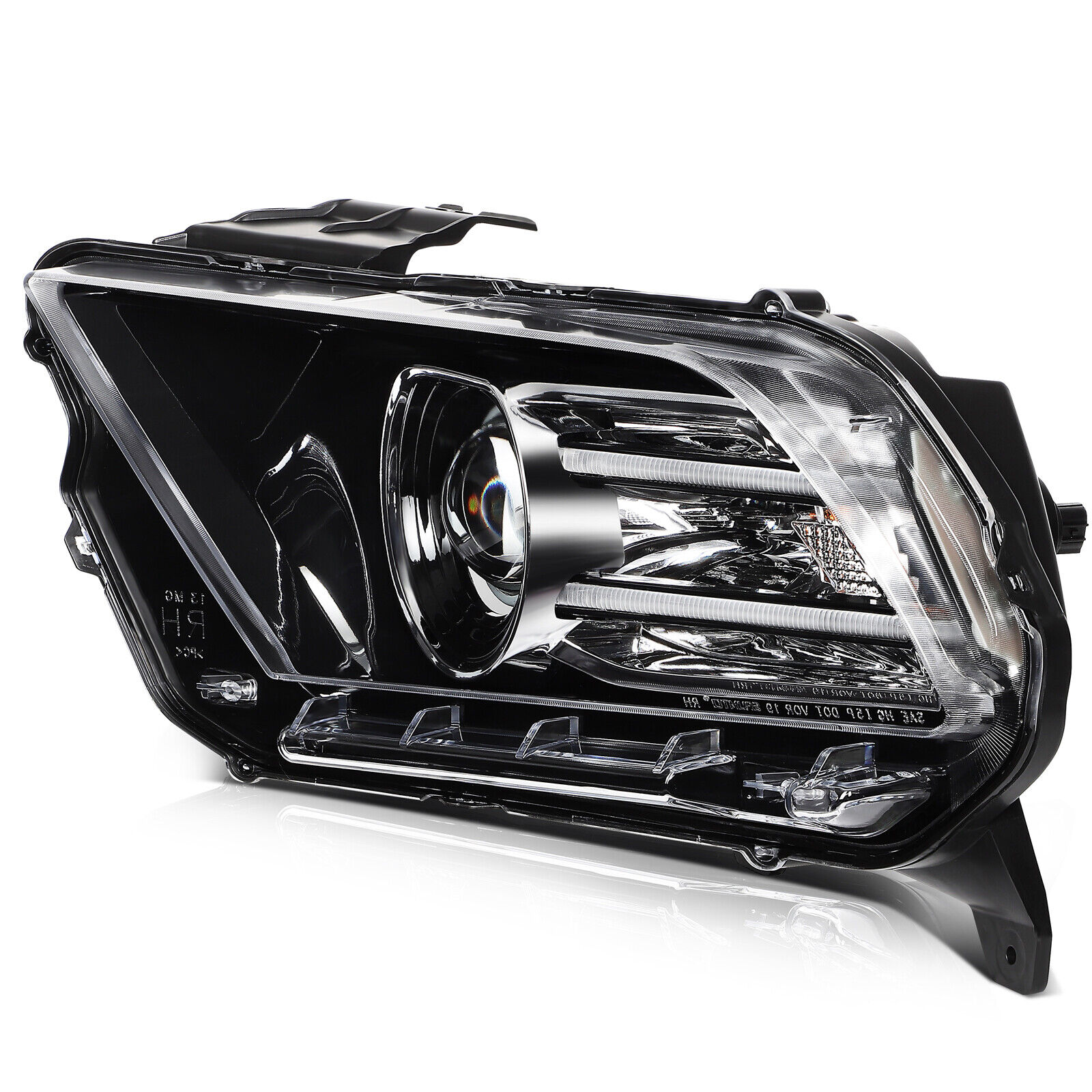 For Ford Mustang 2013 2014 Headlights Assembly Driver Left Side Black Housing