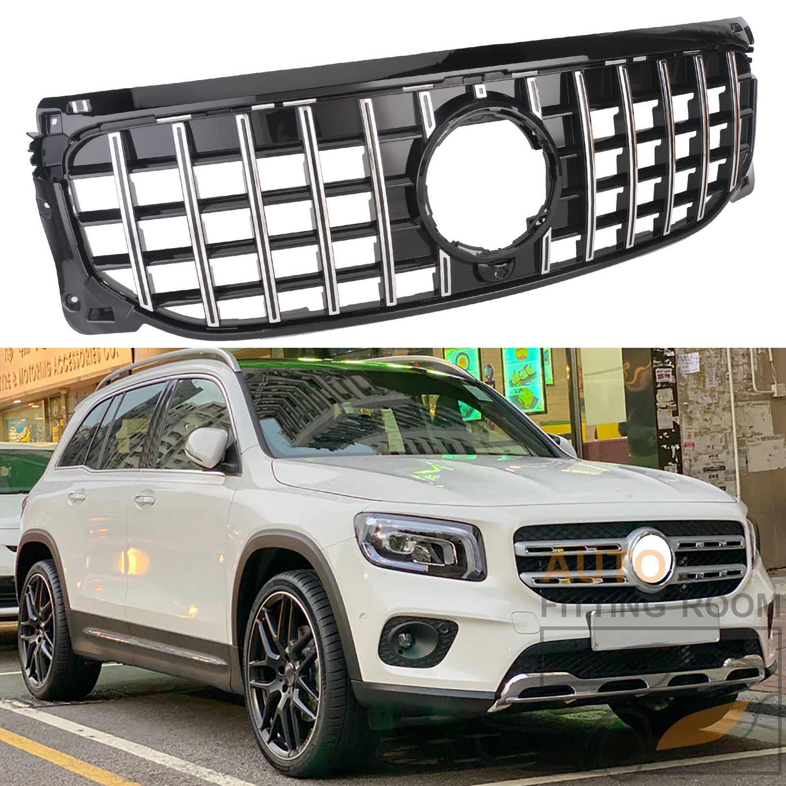 For 2020-2022 Mercedes X247 W247 GLB250 Chrome GT Style Grill Front Grille