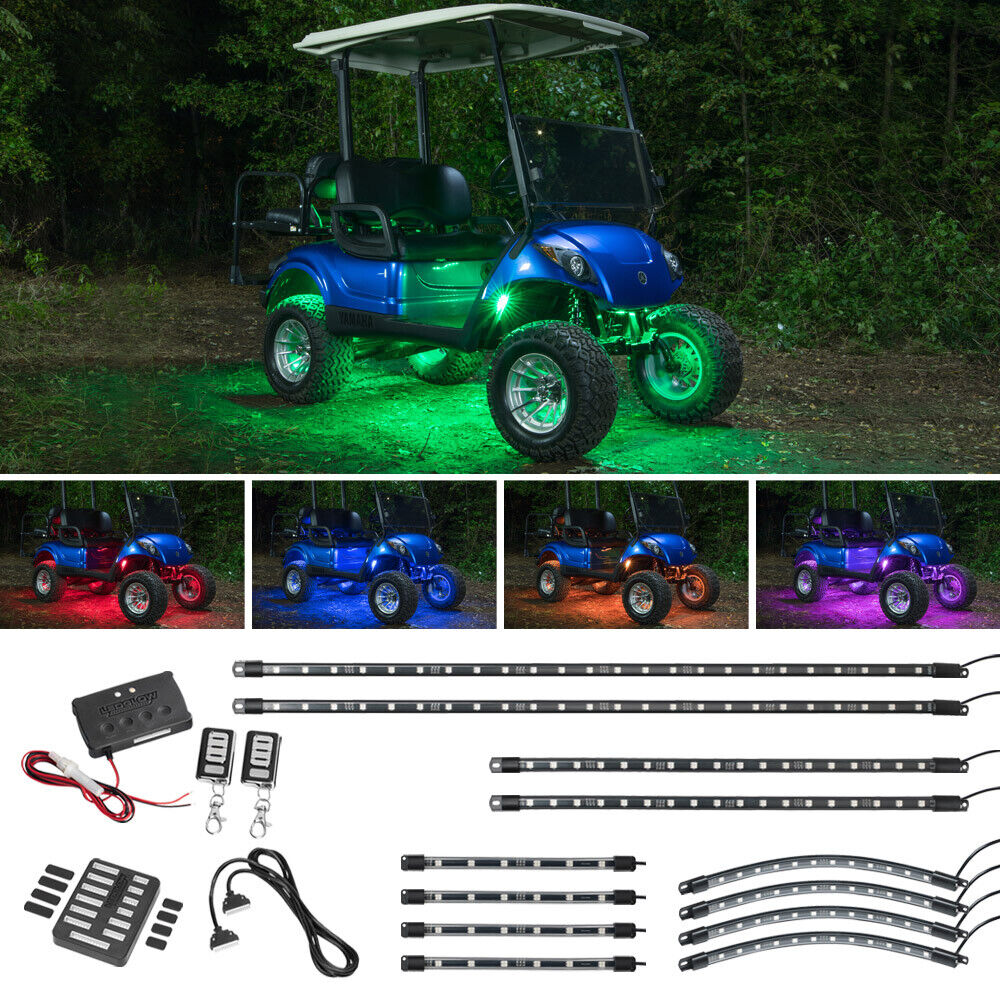 LEDGlow Million Color LED Golf Cart Underglow Kit w Wheel Well & Interior Lights