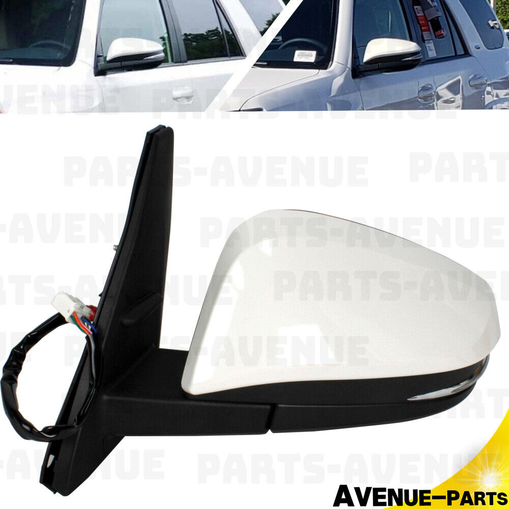 White Pearl 9Pins Puddle Light Mirror For Toyota 4Runner 2014-2023 Left Driver