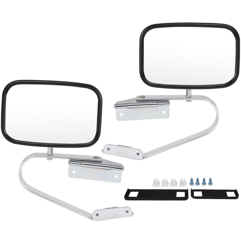 Pair Set RH + LH Side Fold Manual Mirrors For 1988-96 Ford F450 Truck
