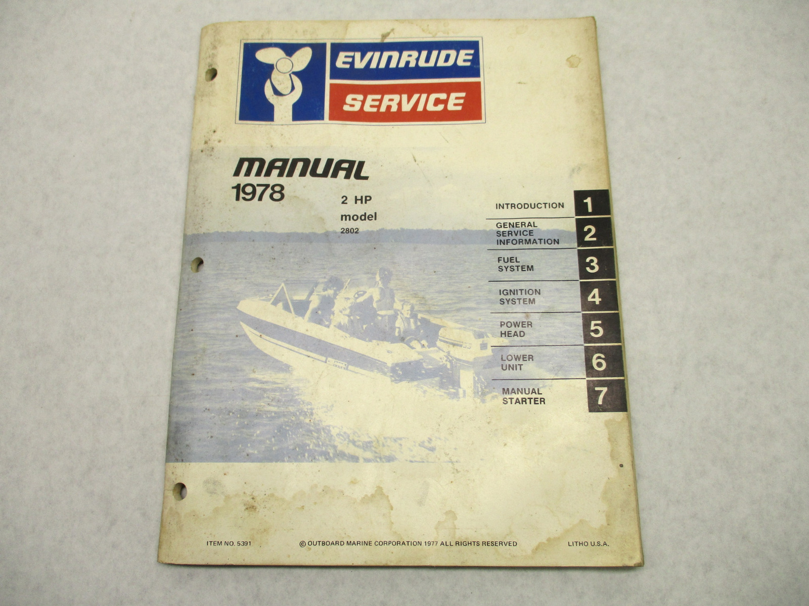 1978 Evinrude Outboard Service Repair Manual 2 HP 2802