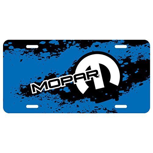 Mopar Motor Sports Blue Graphic Aluminum License Plate