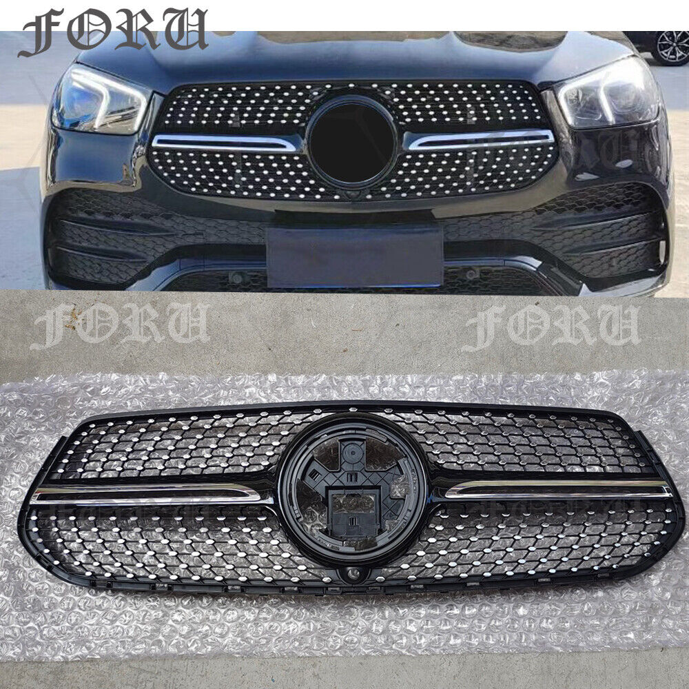 For 2020+ Mercedes Benz W167 GLE Front Grille Black Grill Diamond Mesh Grilles