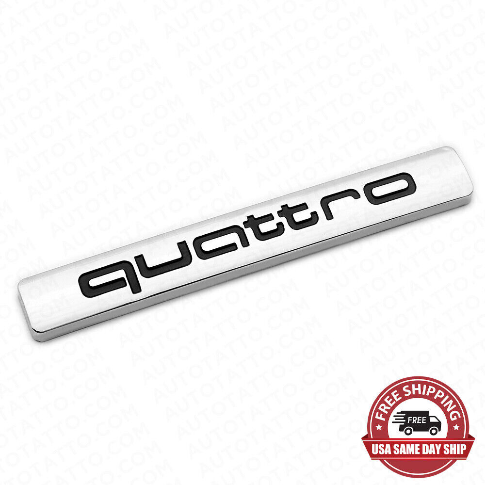 96-22 Audi Sport Rear Trunk Deck Lid Quattro Nameplate Emblem Logo Badge Chrome
