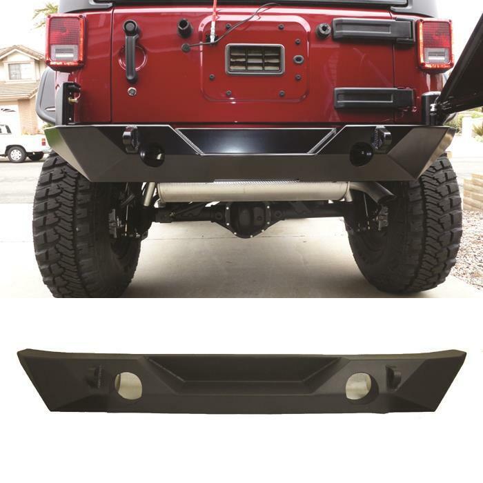 For 18+ Jeep Wrangler JL Full Width Rear Bumper Rock Crawler Tabs Black Textured