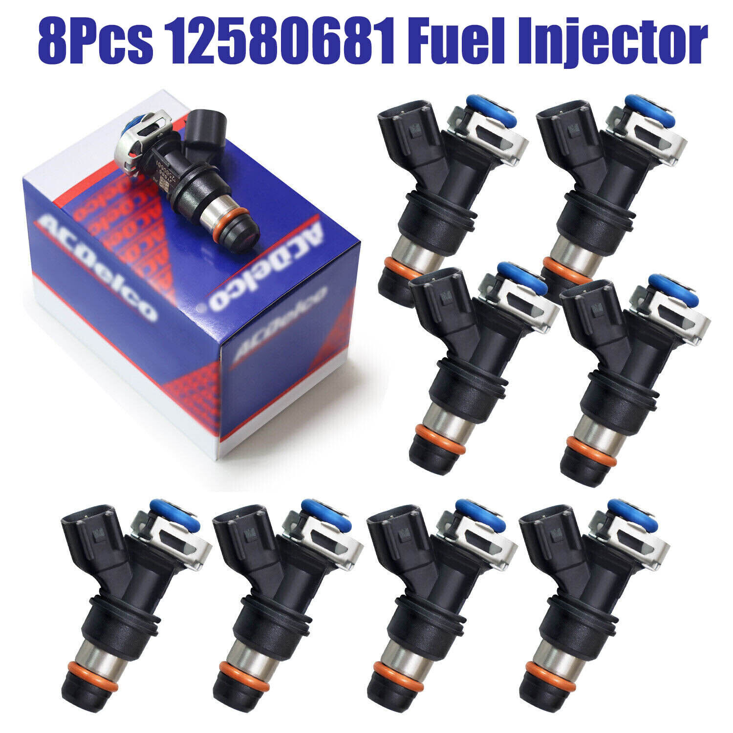 8Pcs Genuine 217-1621 Fuel Injector 12580681  For 2004-10 Chevy GMC /5.3/6.0/6.2
